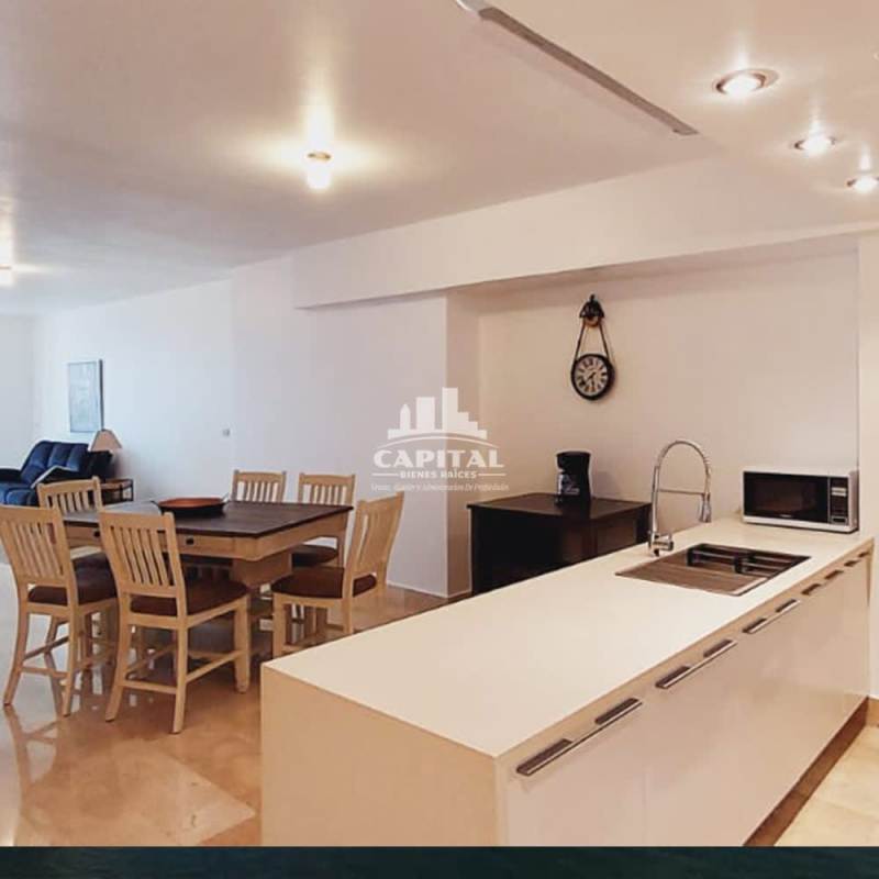 Modern open kitchen with island dining area in PH Arts & Yoo luxury apartment Panama Avenue Balboa
