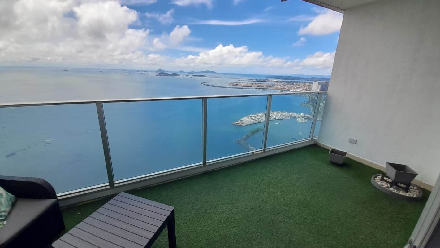 Modern bathroom with glass shower at PH Waters Panama City