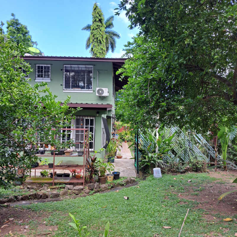 Spacious living room with garden views and natural light in Clayton Panama house
