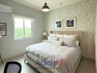 Large bedroom with ocean views in Bahia Punta Barco Resort beachfront condo Panama