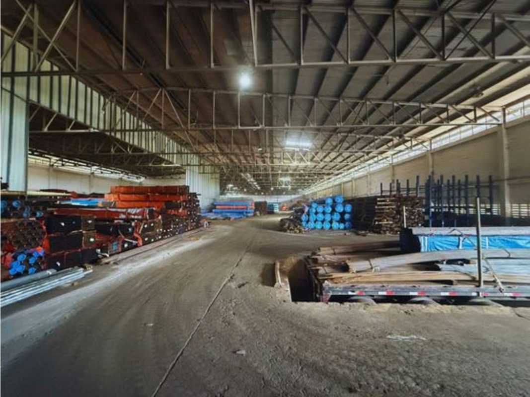 Expansive paved container and truck yard at industrial warehouse in Llano Bonito Panama