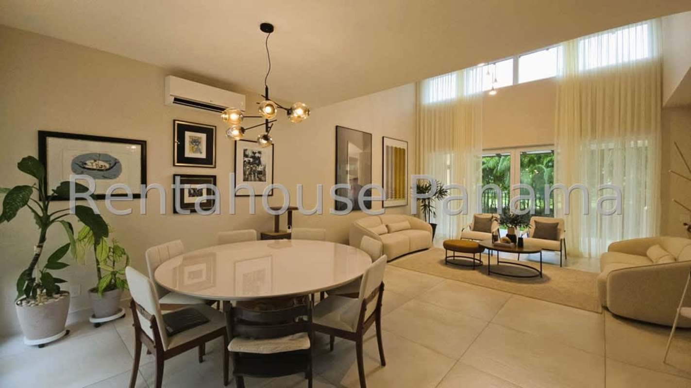 Spacious master bedroom with large window walk-in closet ensuite bathroom in Santa María Panama house