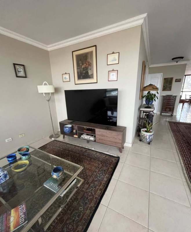 Bright furnished living room with entertainment center PH Riviera del Mar Coco del Mar Panama