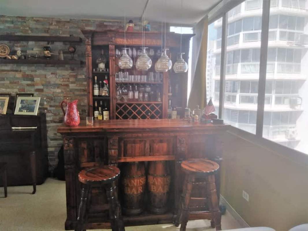 Modern kitchen with cabinetry, granite style counters, appliances Punta Paitilla rental