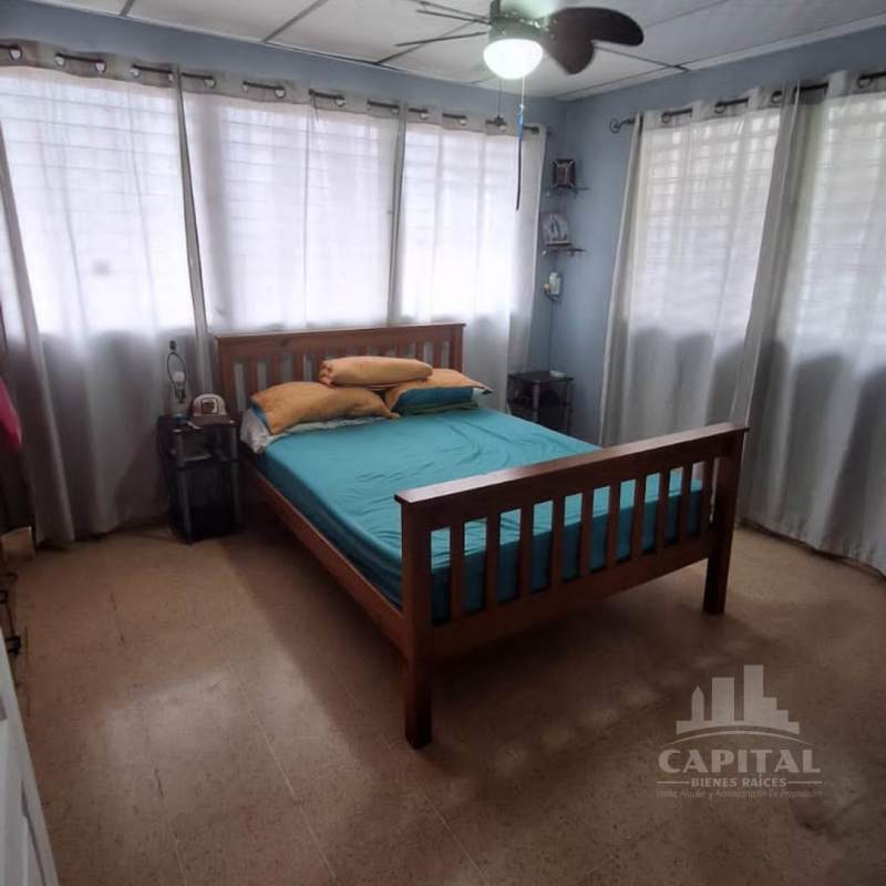 Second bedroom with ceiling fan natural light fenced corner house for sale Betania Panama