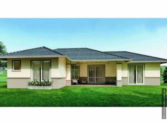 Living area with tile flooring mountain views in Boquete house for sale