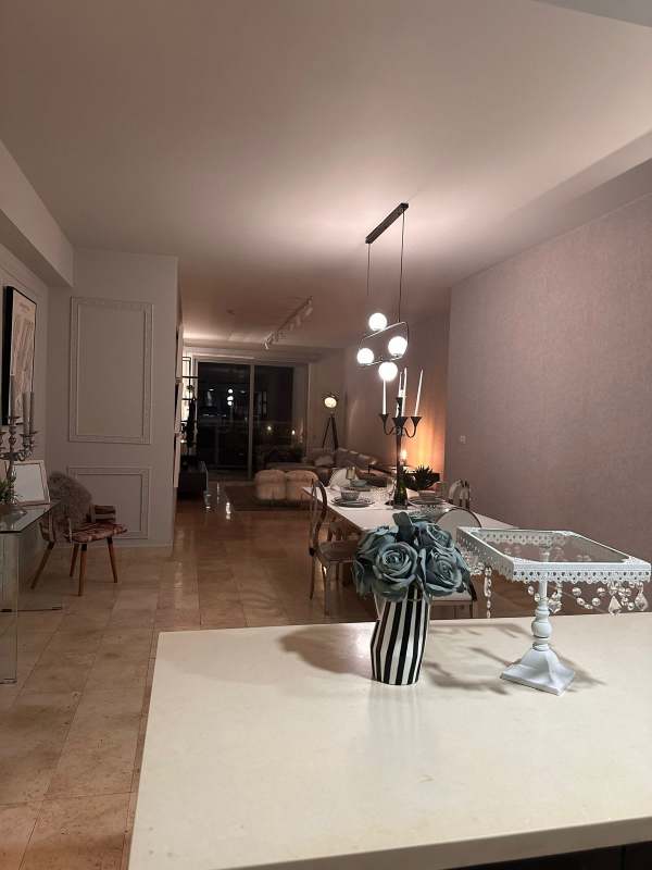 Modern apartment with open plan living dining, neutral tones, large balcony access - Yoo Panama Panama City