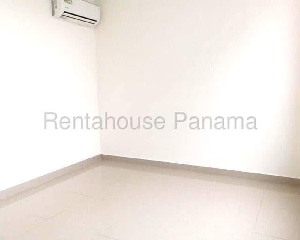 Private apartment balcony view of city skyline from PH Roma Tower San Francisco Panama