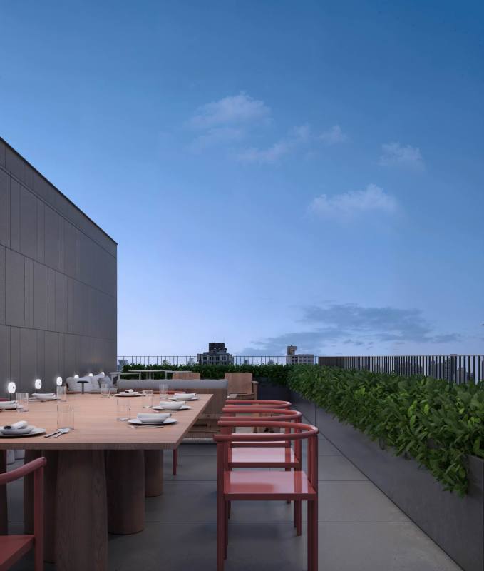 Rooftop terrace with outdoor dining and city skyline view PH Kyte Obarrio Panama