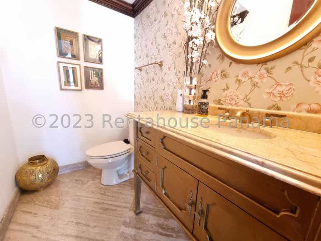 Gourmet kitchen granite island, marble floors, stainless appliances PH Marble Tower Panama