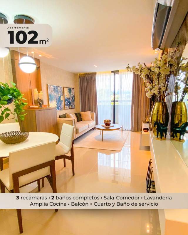 Kitchen area integrated with living space in Condado Country Club Panama