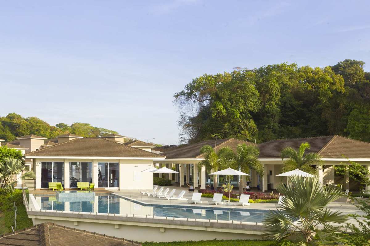 Quiet tree-lined street with modern houses Altos del Parque Panama