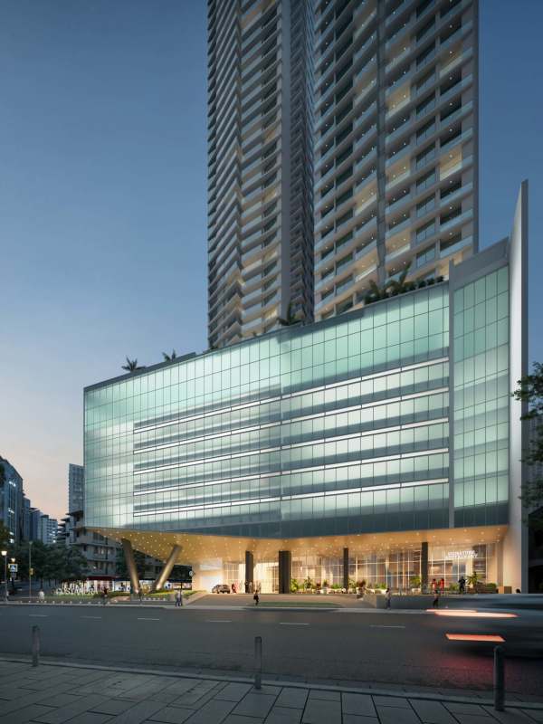 Luxury rooftop pool deck with lounge skyline ocean views PH Costanera Aqua Panama City