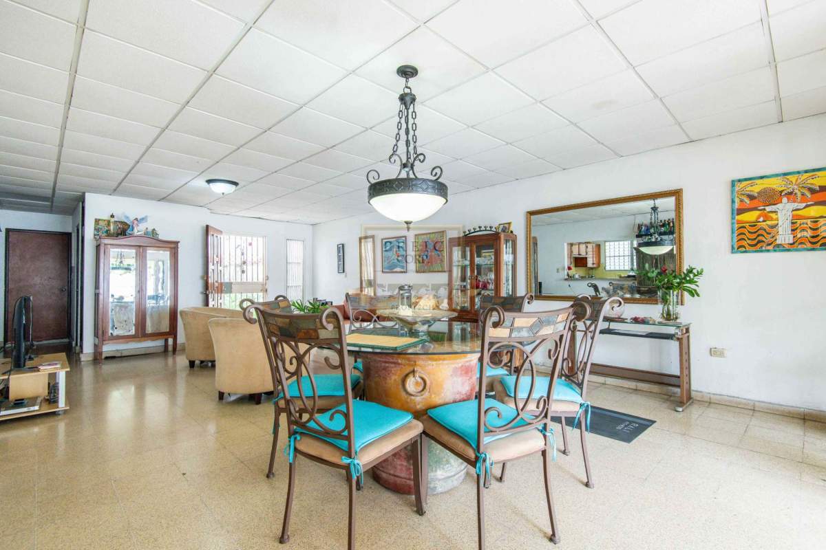 Large open plan living dining space with neutral decor in Hato Pintado Panama