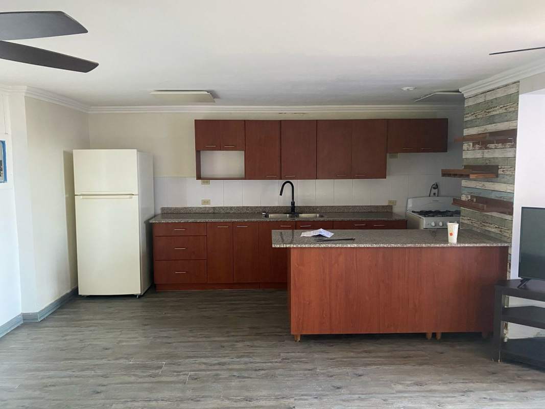Kitchen with granite countertops and appliances in apartment for rent PH San Francisco Residences Panama City