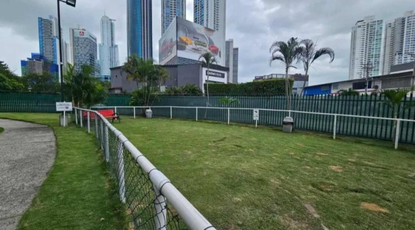 Spacious bathroom with double sinks granite countertop and glass shower enclosure PH Costa del Este Panama