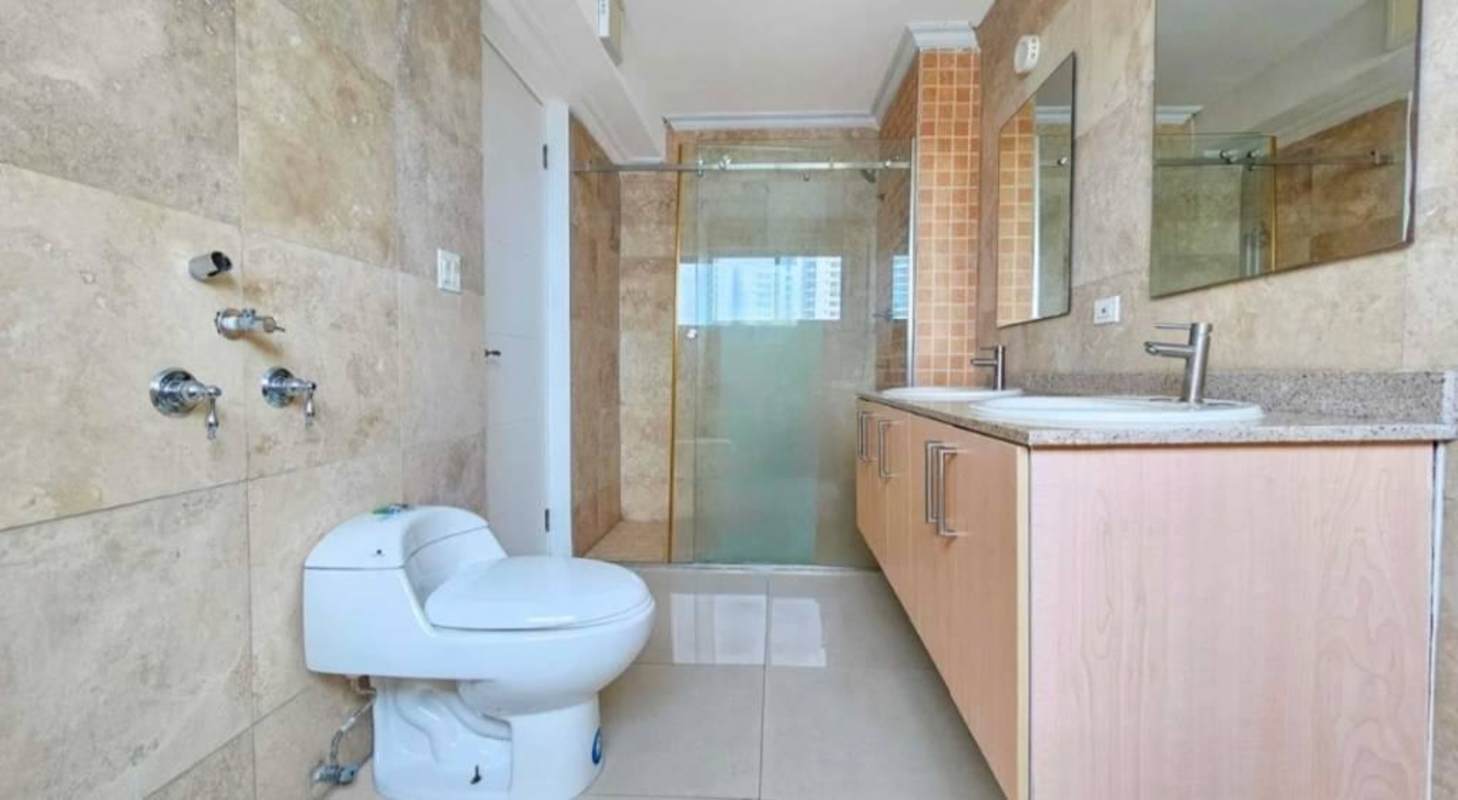 Modern kitchen with granite countertops and sleek cabinets in PH Costa del Este Panama