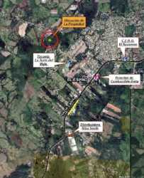 Aerial image of wooded areas with unpaved roads inside 4 hectares near Interamericana in La Chorrera Panama