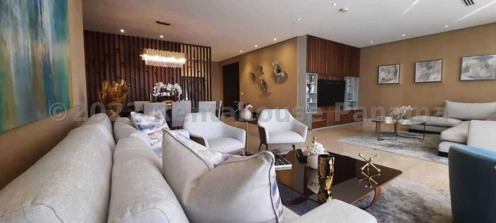 Master suite with balcony, panoramic city and golf views, en-suite spa bathroom in PH La Vista Santa Maria Panama