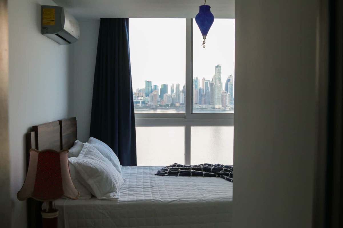 Fully equipped kitchen with modern cabinets and appliances overlooking Pacific Ocean in PH BICSA Panama