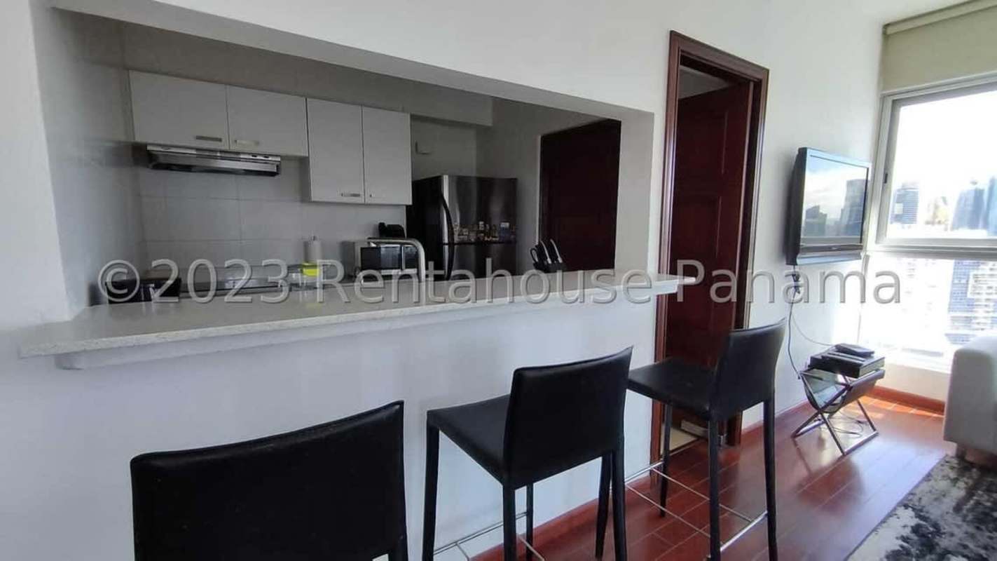 Equipped kitchen with granite countertops at PH BICSA Financial Center Avenida Balboa Panama