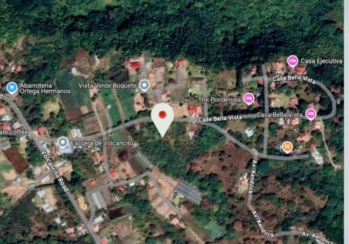 Aerial satellite of Boquete neighborhood with forest edge around Los Volcancito Panama