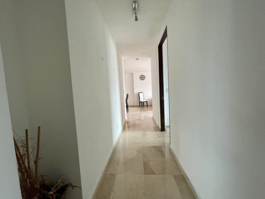 Marble tile bathroom with glass shower granite countertop vanity PH Ocean View Panama