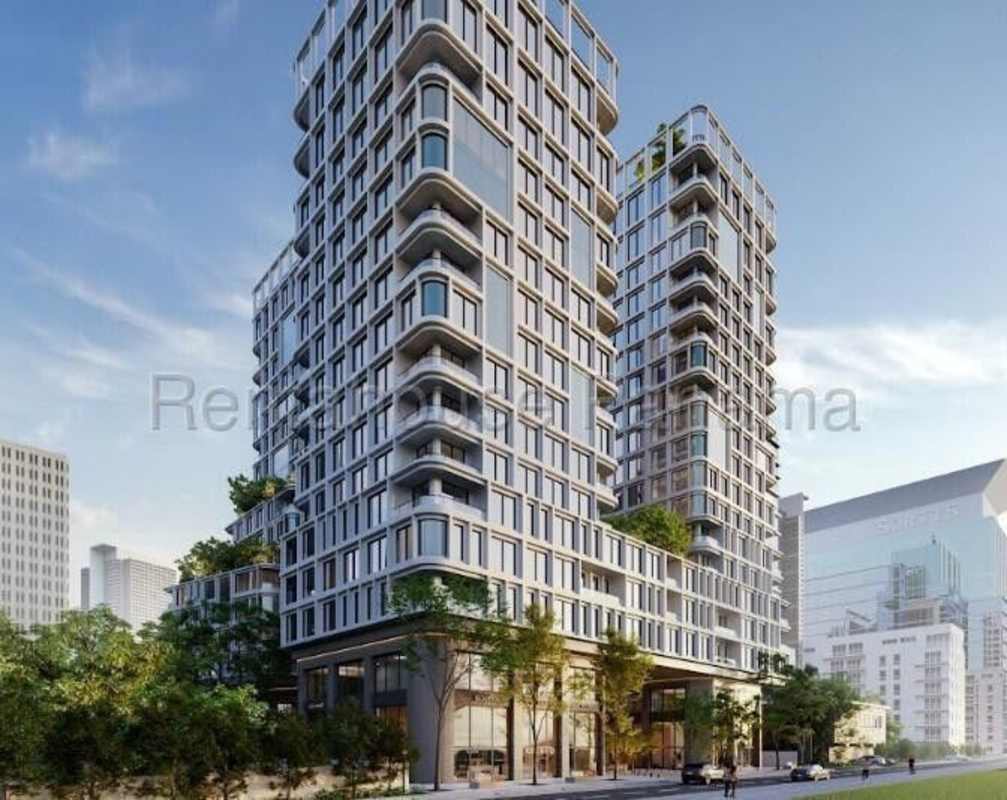 Street-level commercial and residential towers with retail & terraces MOVA Tower Panama