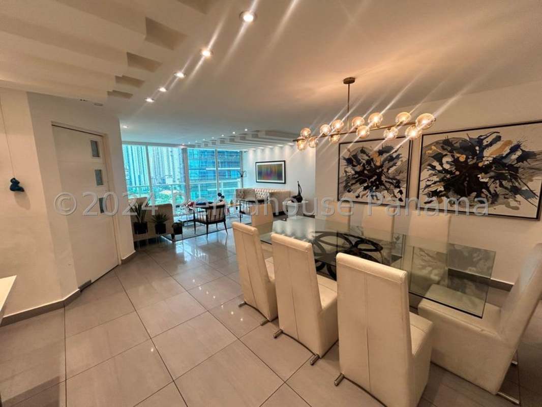 Modern bathroom with glass shower granite counter PH Ocean Club Panama