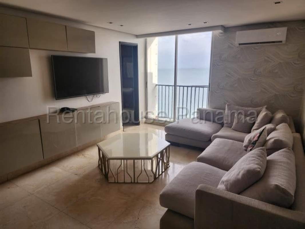 Remodeled kitchen with granite countertops, built-in appliances in apartment at PH Paitilla Tower Panama