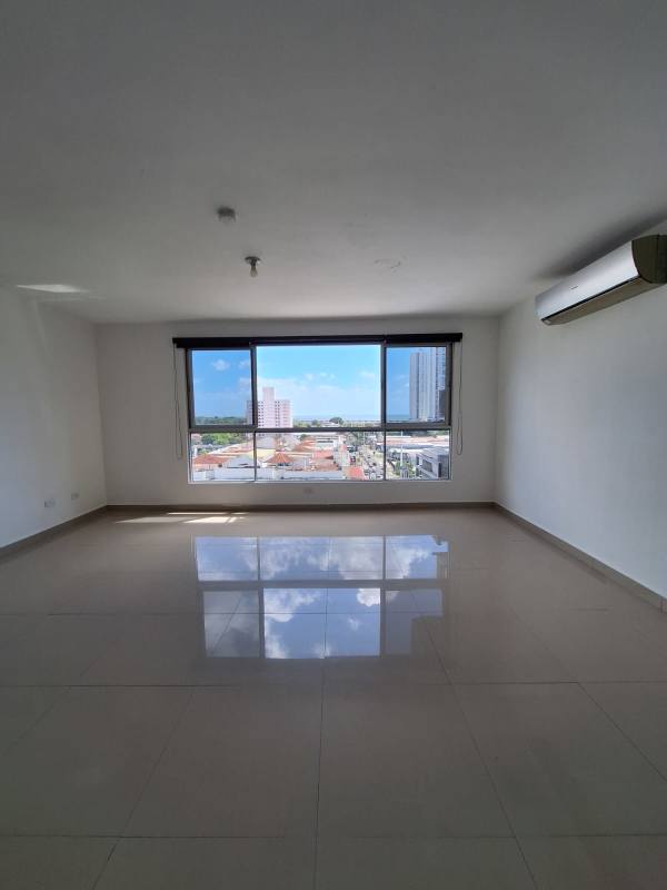 Bright living room with large windows city view tiled floor PH Parque Lindo II Panama
