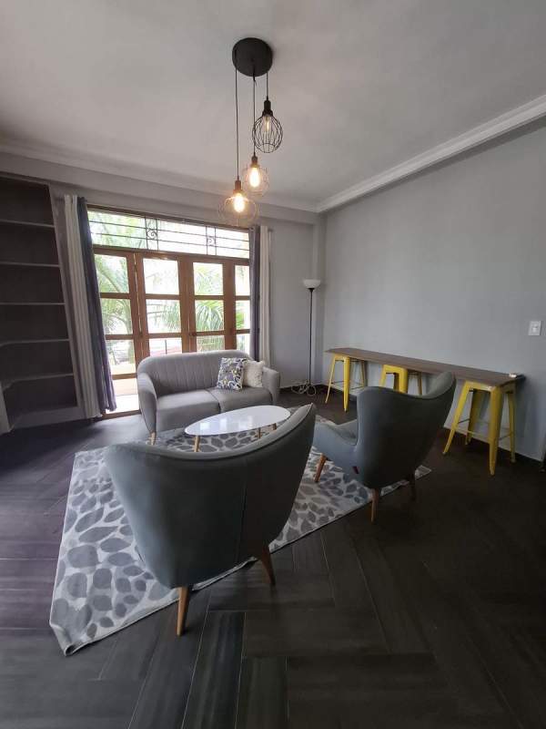 Bright master bedroom air conditioning built-in closet ceiling fan Marbella Panama City