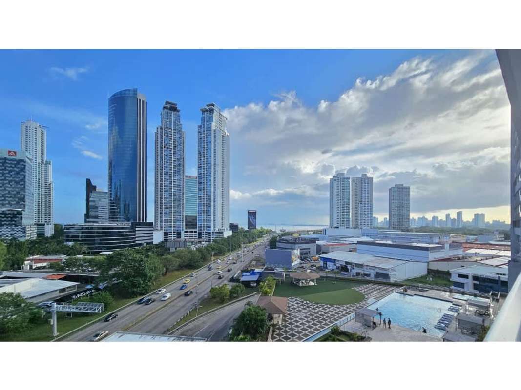 Balcony with panoramic ocean and skyline view PH Costa del Este Premier Panama