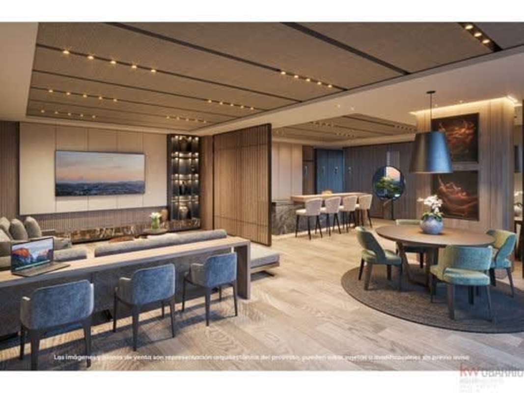 Contemporary open-plan living and dining space with elegant finishes at PH Corotú Panama City