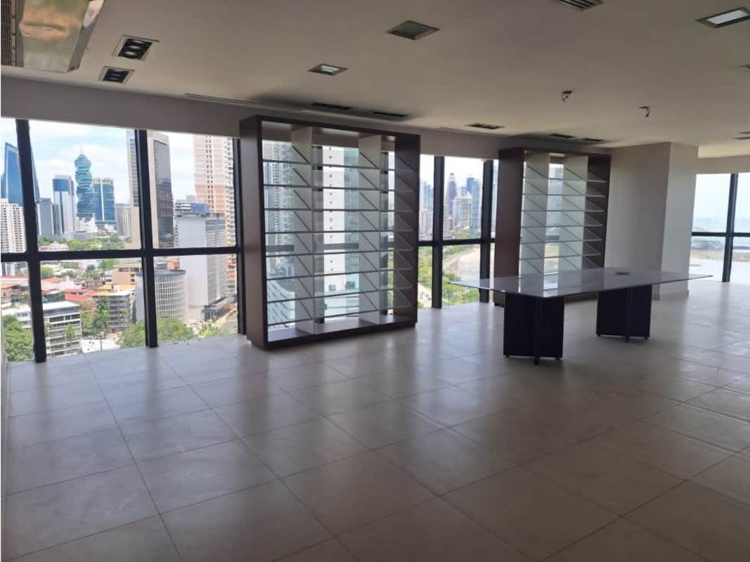 Empty premium office space with city skyline view PH Torre BAC Panama City