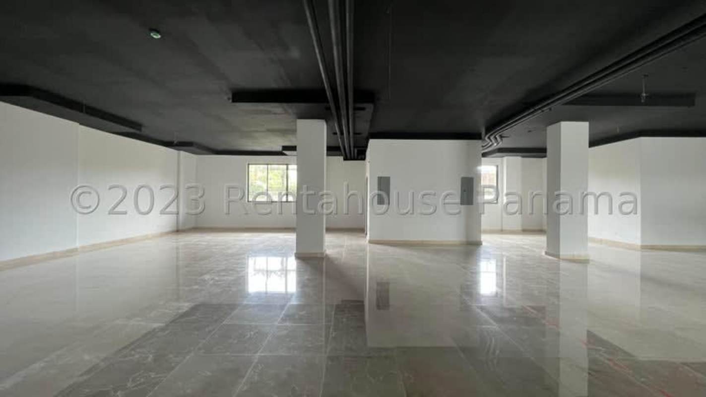 Commercial storefront unit with glass facade marble floors San Francisco Panama