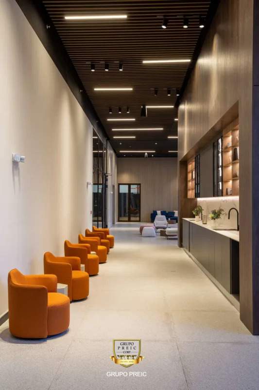 Private luxury building gym with boxing ring, equipment at PH The Towers Paitilla