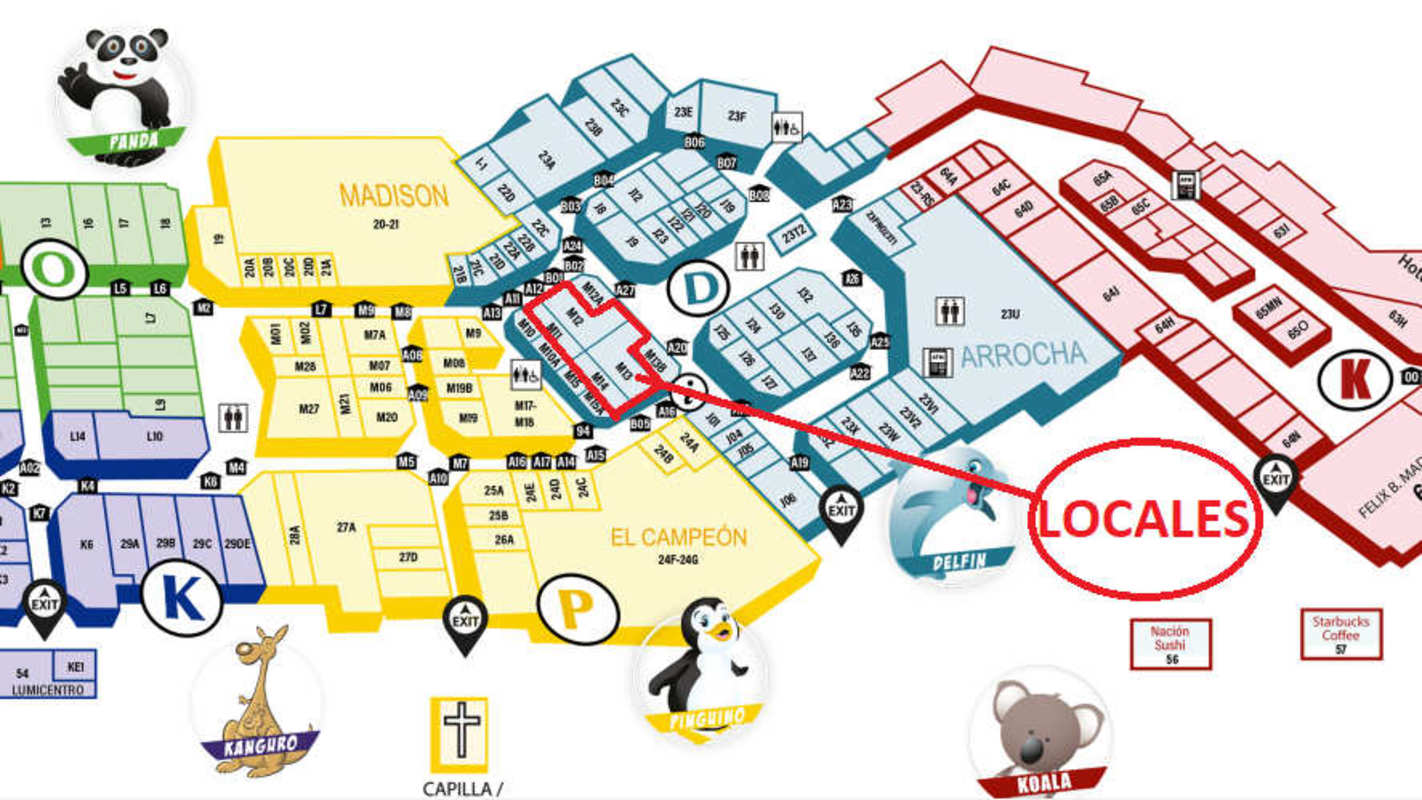 Vacant retail unit with modern finishes and lighting inside Albrook Mall Panama