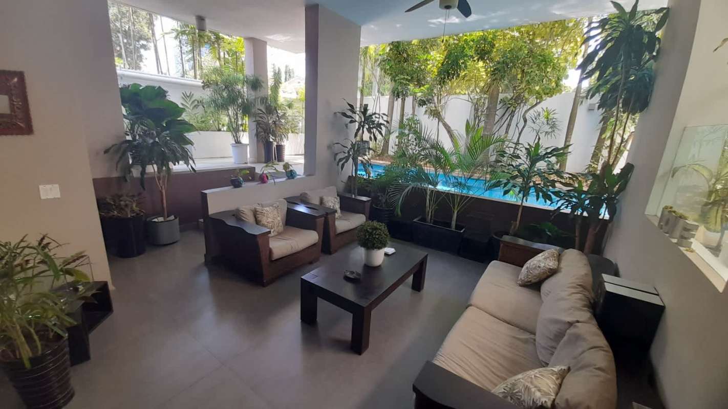 Minimalist home gym space with punching bag Altos de Golf Panama