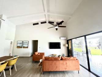 Aerial photo of Coco Beach Panama development with beachfront lots and green spaces on Pacific Ocean