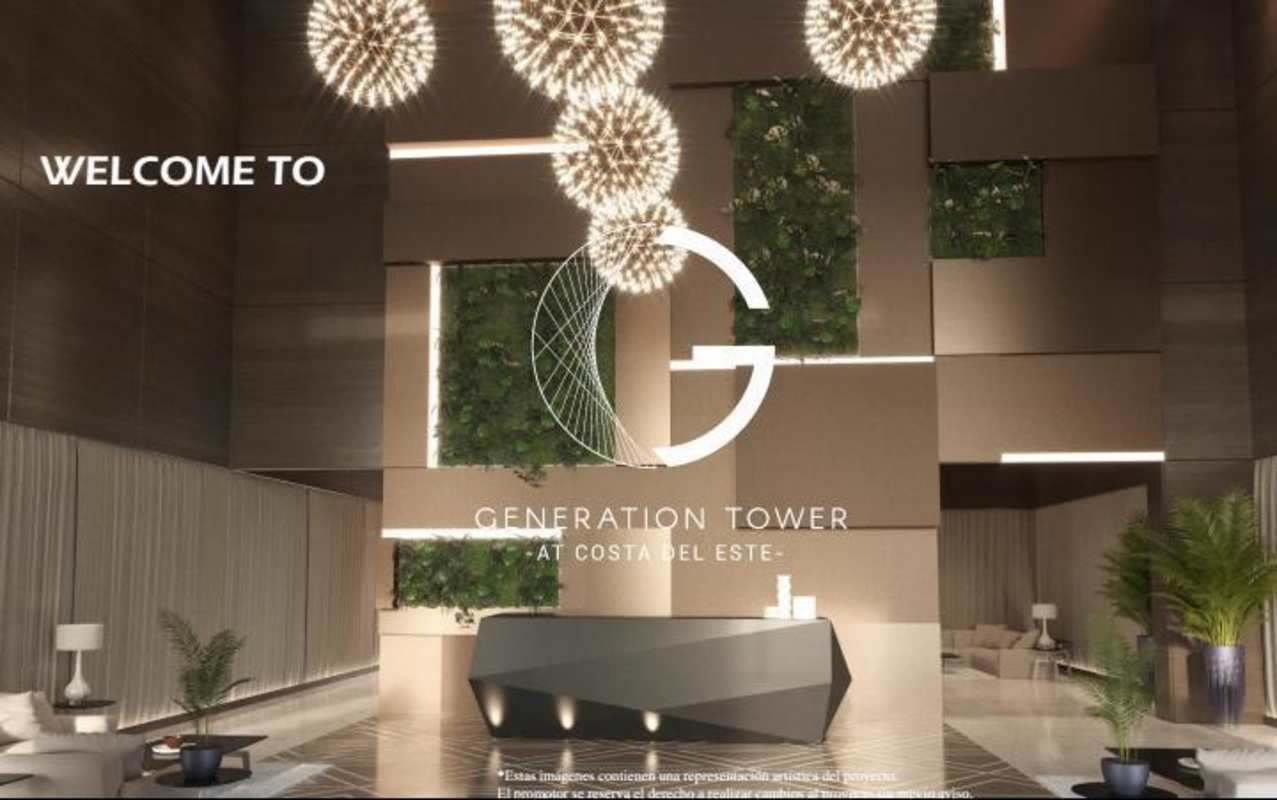 Open-plan furnished studio apartment in Generation Tower Costa del Este Panama