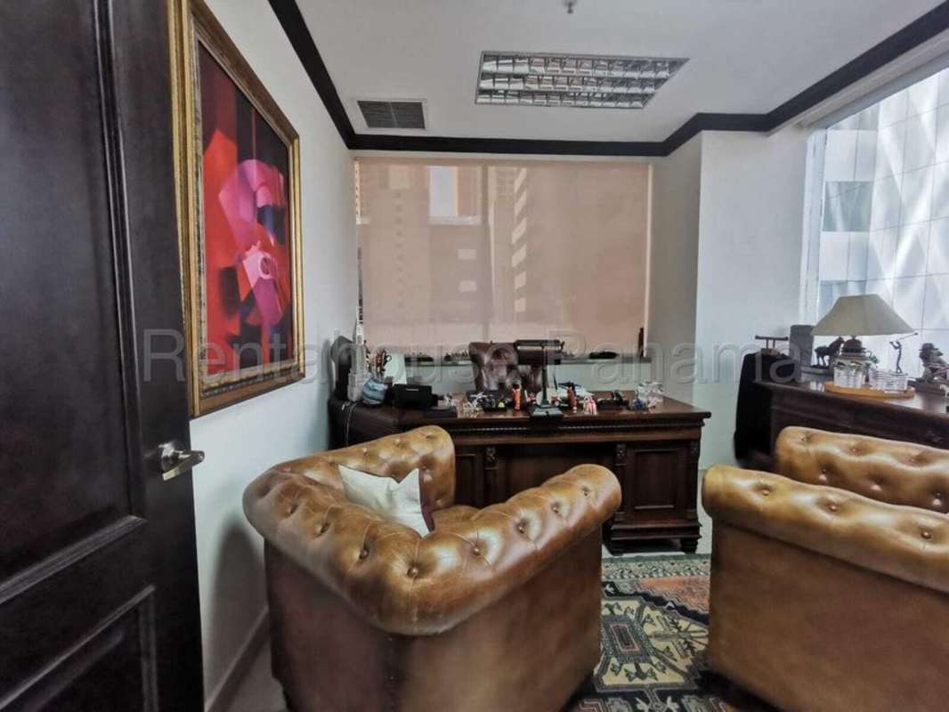 Private office workspace with window in Torre Las Americas Punta Pacifica Panama