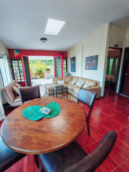 Living and dining with bright windows mountain view in El Valle Panama