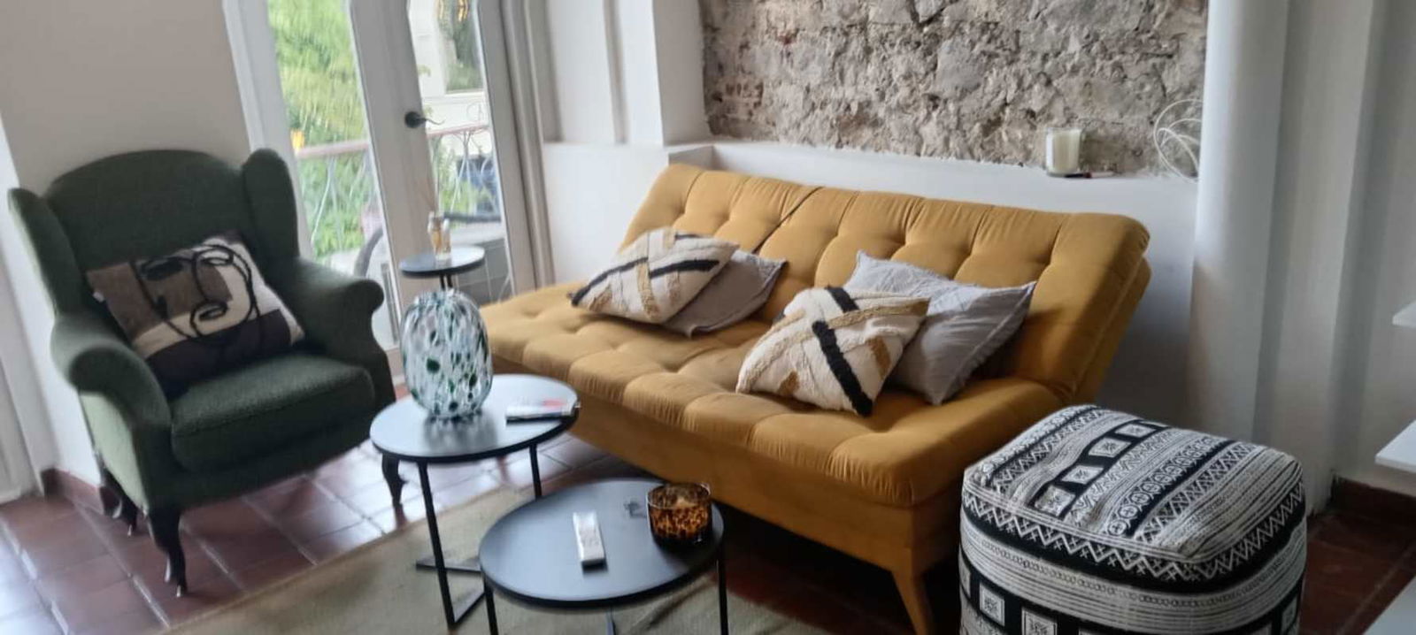 Kitchen with granite surface, appliances, breakfast bar Casco Viejo Panama