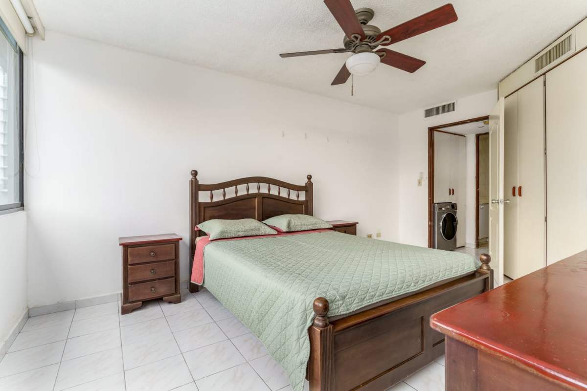 One bedroom with closet, window and AC in central El Cangrejo Panama rental