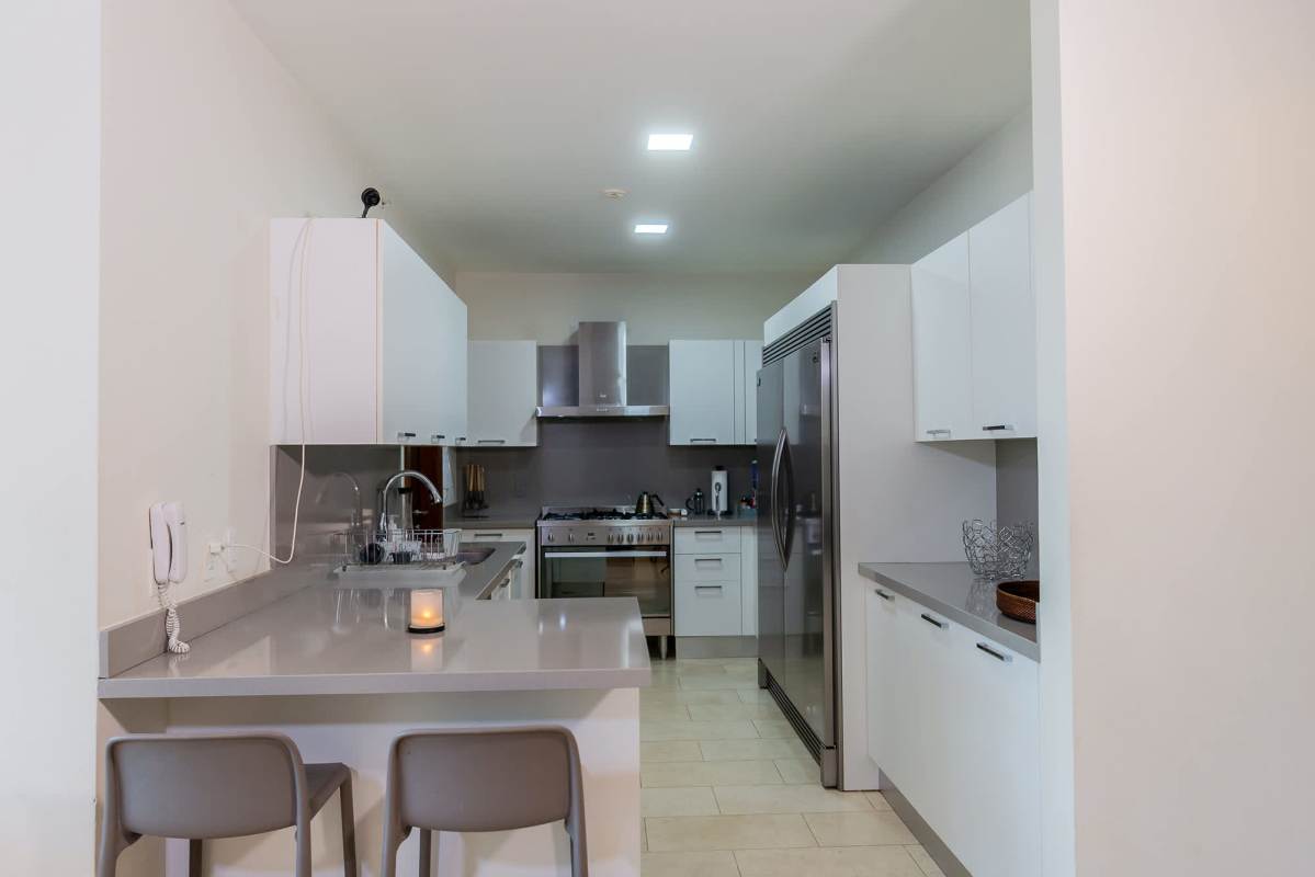 Bright master bedroom with golf views in luxury apartment Santa María Panama