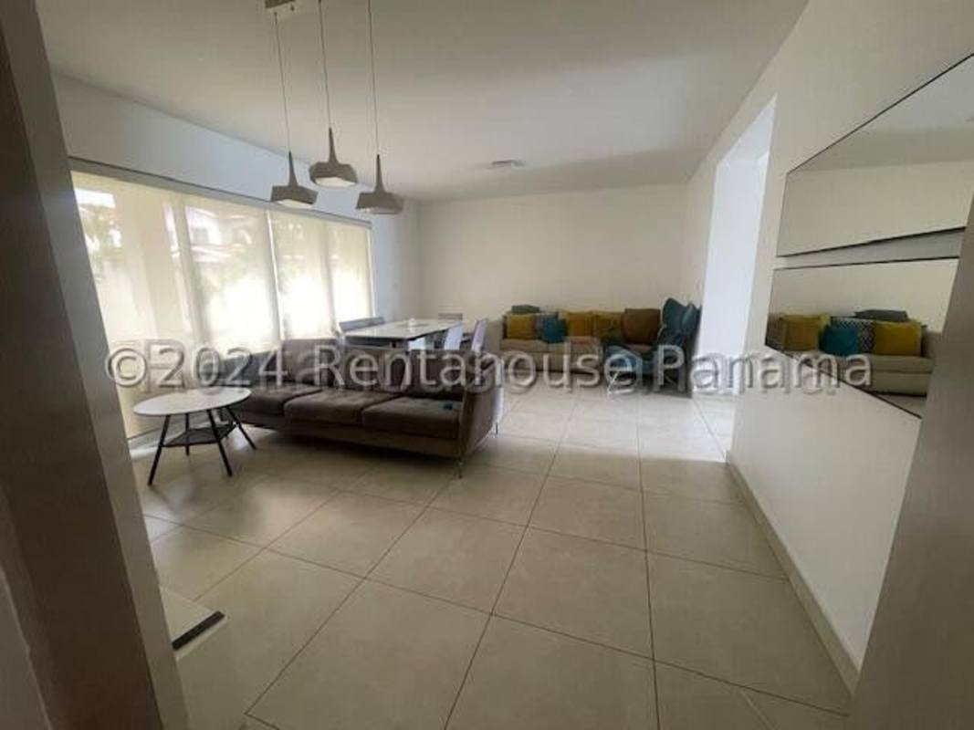 Contemporary bathroom with glass shower, modern fixtures in Versalles Panama house