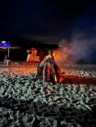 Bright living area with balcony access in beachfront condo Vista Mar San Carlos