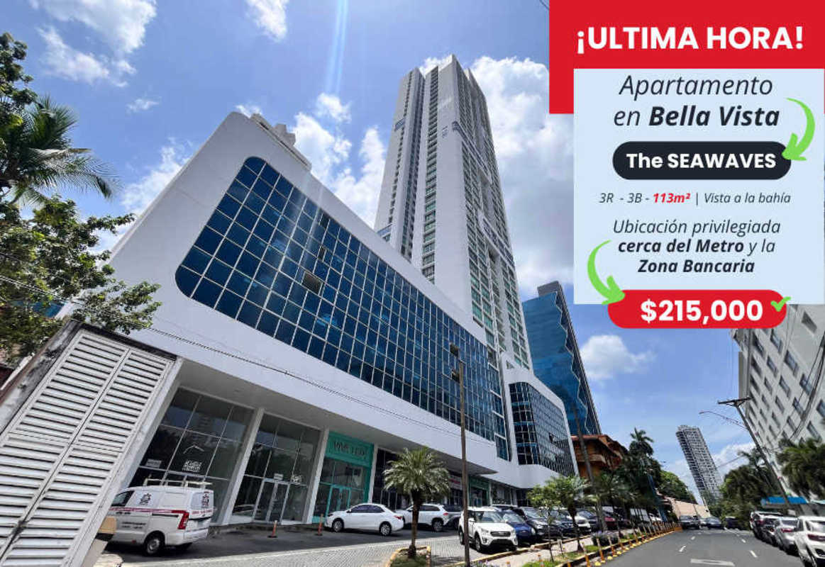 Modern high-rise tower PH The Seawaves in Bella Vista Panama City