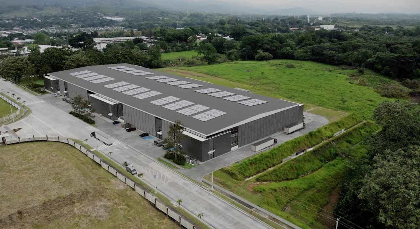 Spacious empty industrial warehouse interior concrete floor in Tocumen Panama